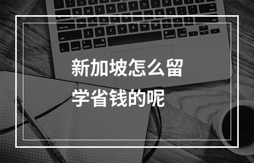 新加坡怎么留学省钱的呢