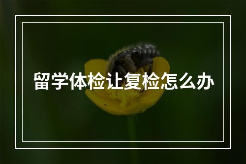 留学体检让复检怎么办