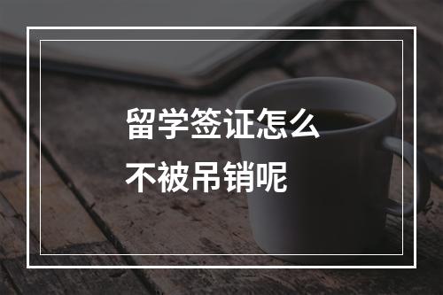 留学签证怎么不被吊销呢