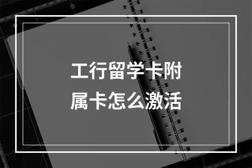 工行留学卡附属卡怎么激活