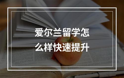 爱尔兰留学怎么样快速提升