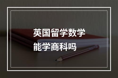 英国留学数学能学商科吗