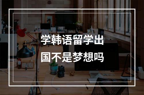 学韩语留学出国不是梦想吗