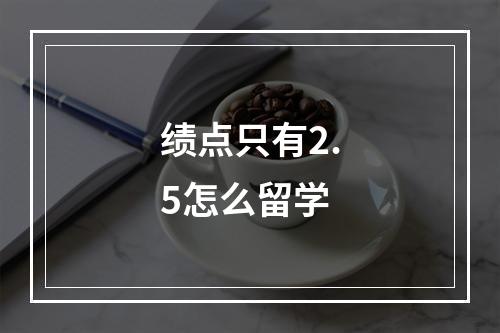 绩点只有2.5怎么留学