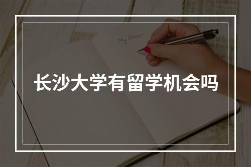 长沙大学有留学机会吗