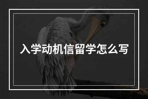 入学动机信留学怎么写