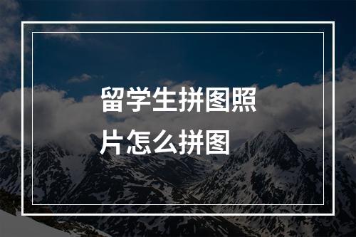 留学生拼图照片怎么拼图