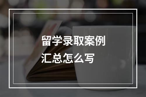 留学录取案例汇总怎么写