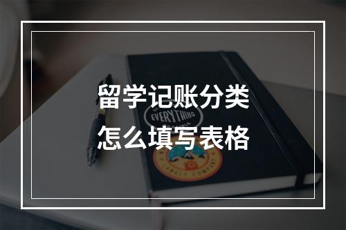 留学记账分类怎么填写表格