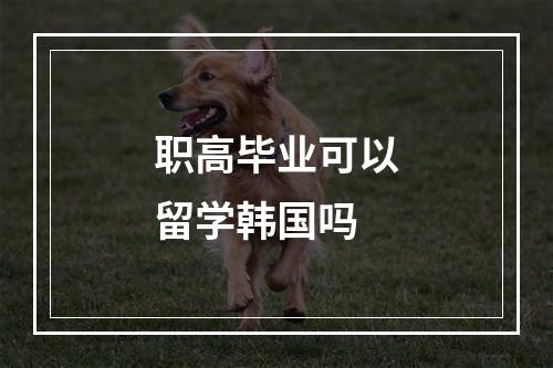 职高毕业可以留学韩国吗