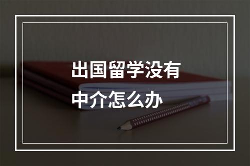 出国留学没有中介怎么办