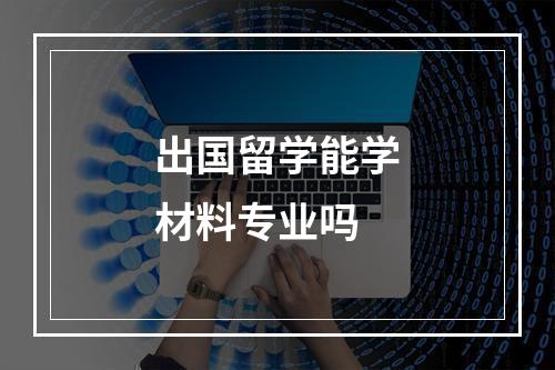 出国留学能学材料专业吗