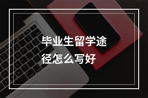 毕业生留学途径怎么写好