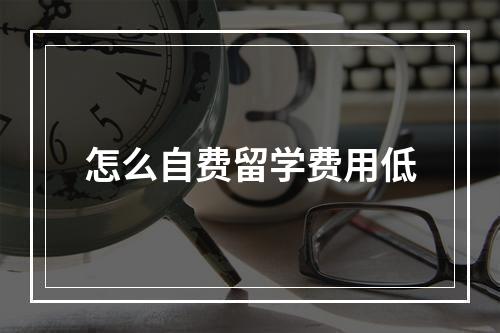 怎么自费留学费用低