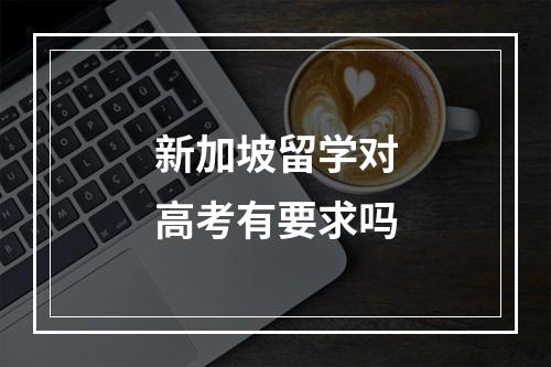 新加坡留学对高考有要求吗