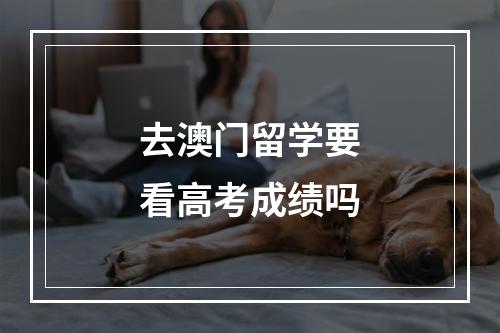 去澳门留学要看高考成绩吗