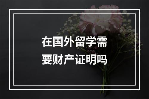 在国外留学需要财产证明吗