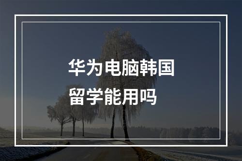 华为电脑韩国留学能用吗