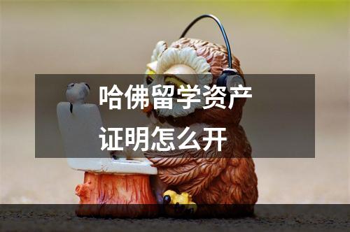 哈佛留学资产证明怎么开