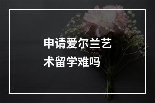 申请爱尔兰艺术留学难吗