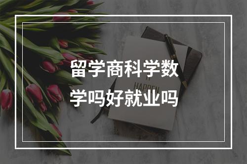 留学商科学数学吗好就业吗