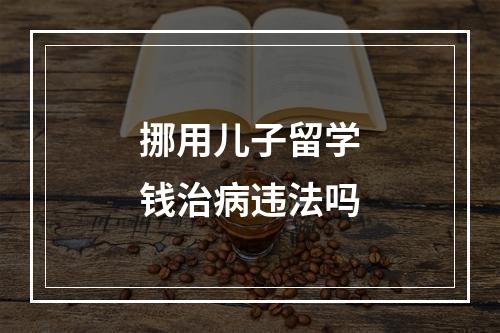 挪用儿子留学钱治病违法吗