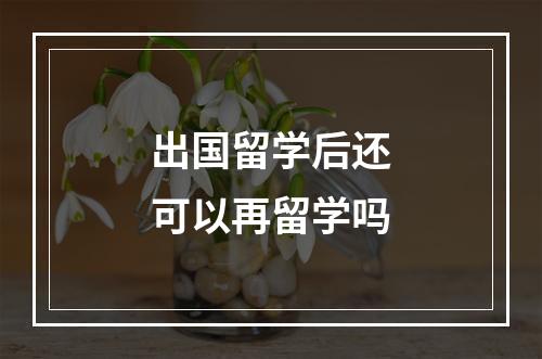 出国留学后还可以再留学吗