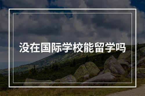 没在国际学校能留学吗