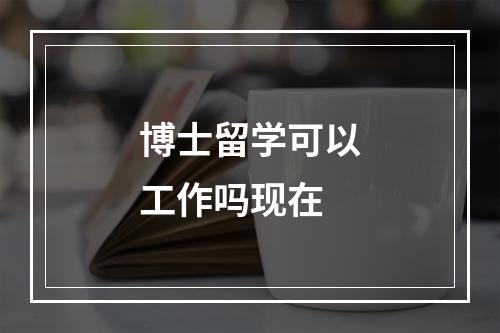 博士留学可以工作吗现在