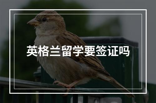 英格兰留学要签证吗