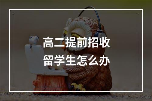 高二提前招收留学生怎么办