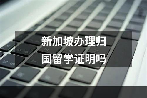 新加坡办理归国留学证明吗