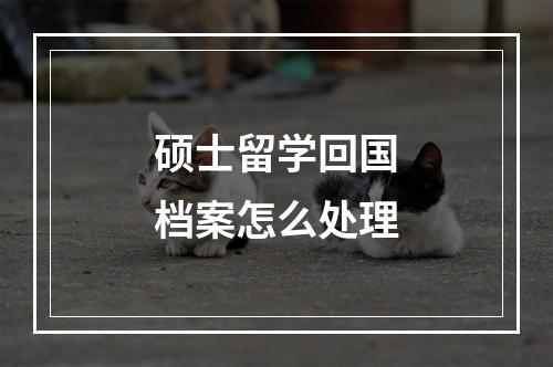 硕士留学回国档案怎么处理