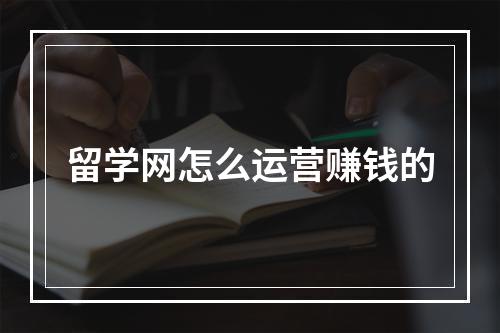 留学网怎么运营赚钱的