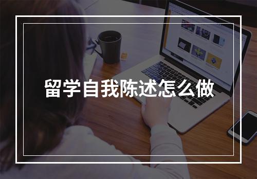 留学自我陈述怎么做