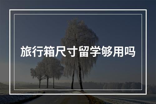 旅行箱尺寸留学够用吗