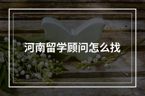 河南留学顾问怎么找