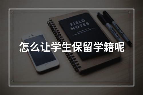 怎么让学生保留学籍呢