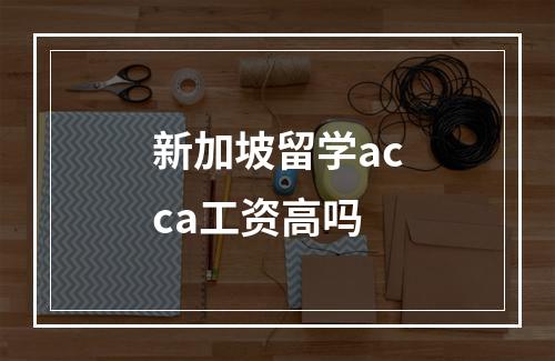 新加坡留学acca工资高吗