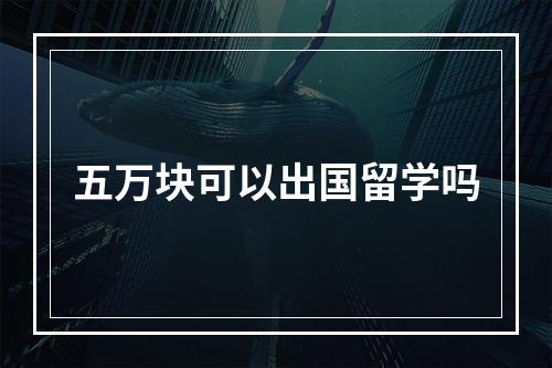 五万块可以出国留学吗