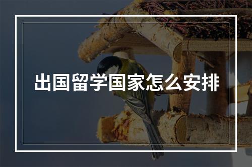 出国留学国家怎么安排