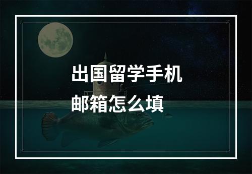 出国留学手机邮箱怎么填