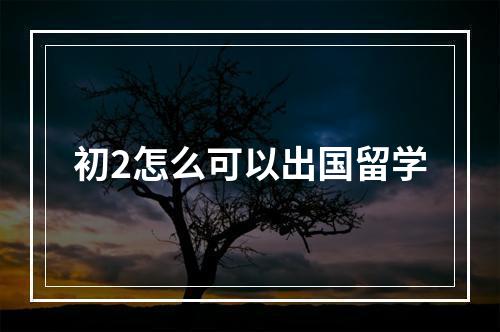 初2怎么可以出国留学