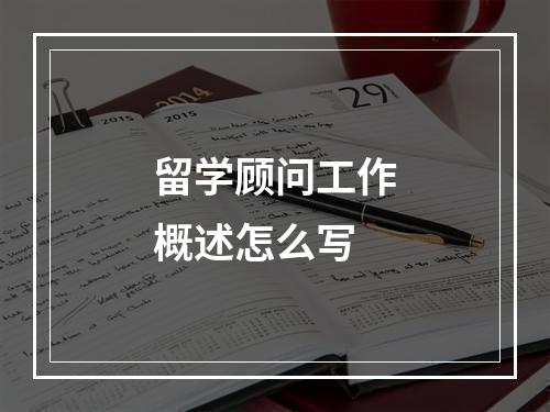 留学顾问工作概述怎么写