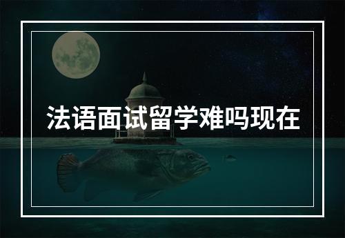 法语面试留学难吗现在