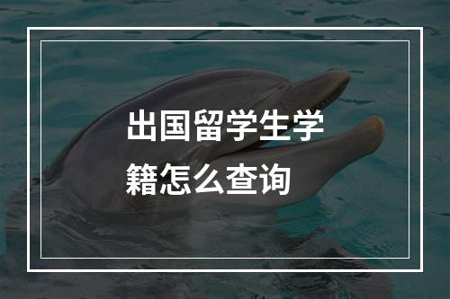 出国留学生学籍怎么查询