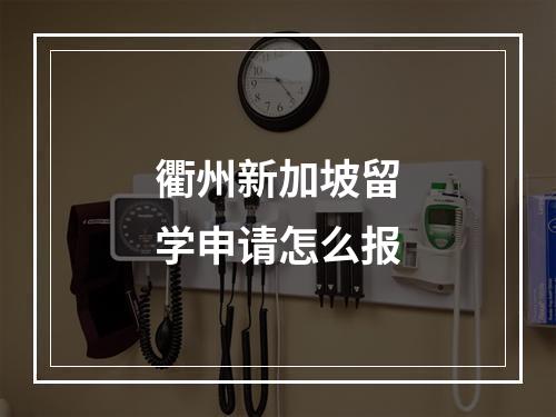 衢州新加坡留学申请怎么报