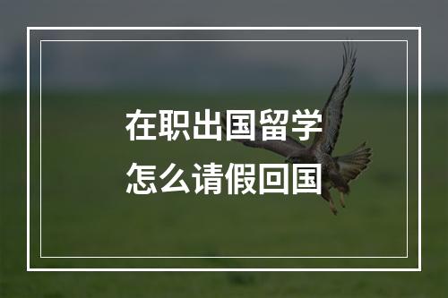 在职出国留学怎么请假回国