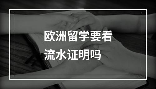 欧洲留学要看流水证明吗