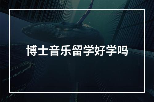 博士音乐留学好学吗